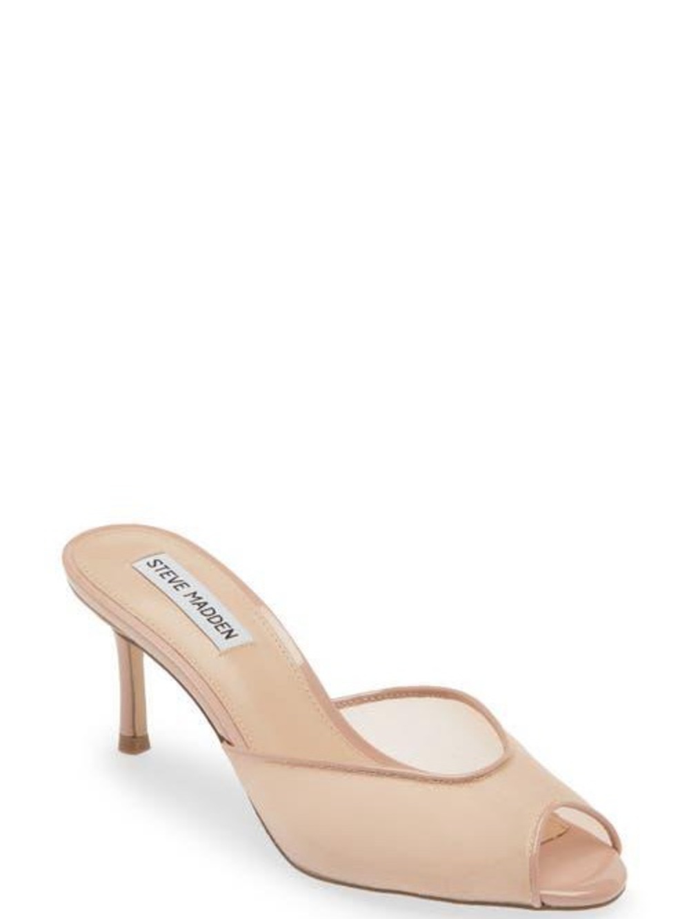 Steve Madden Nude Peep-Toe Kitten Heel Mule